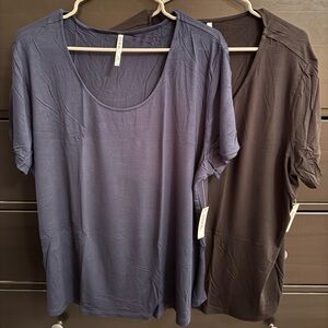 2 NWT Soma Coolnights Sleep Tees Pajamas - Navy Blue and Black XXL sleep shirt